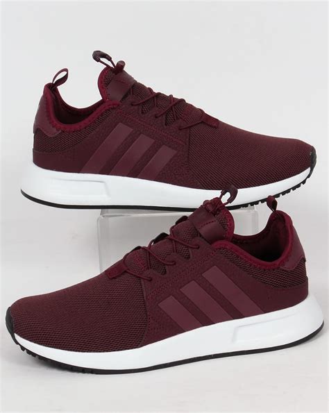 maroon colored sneakers.